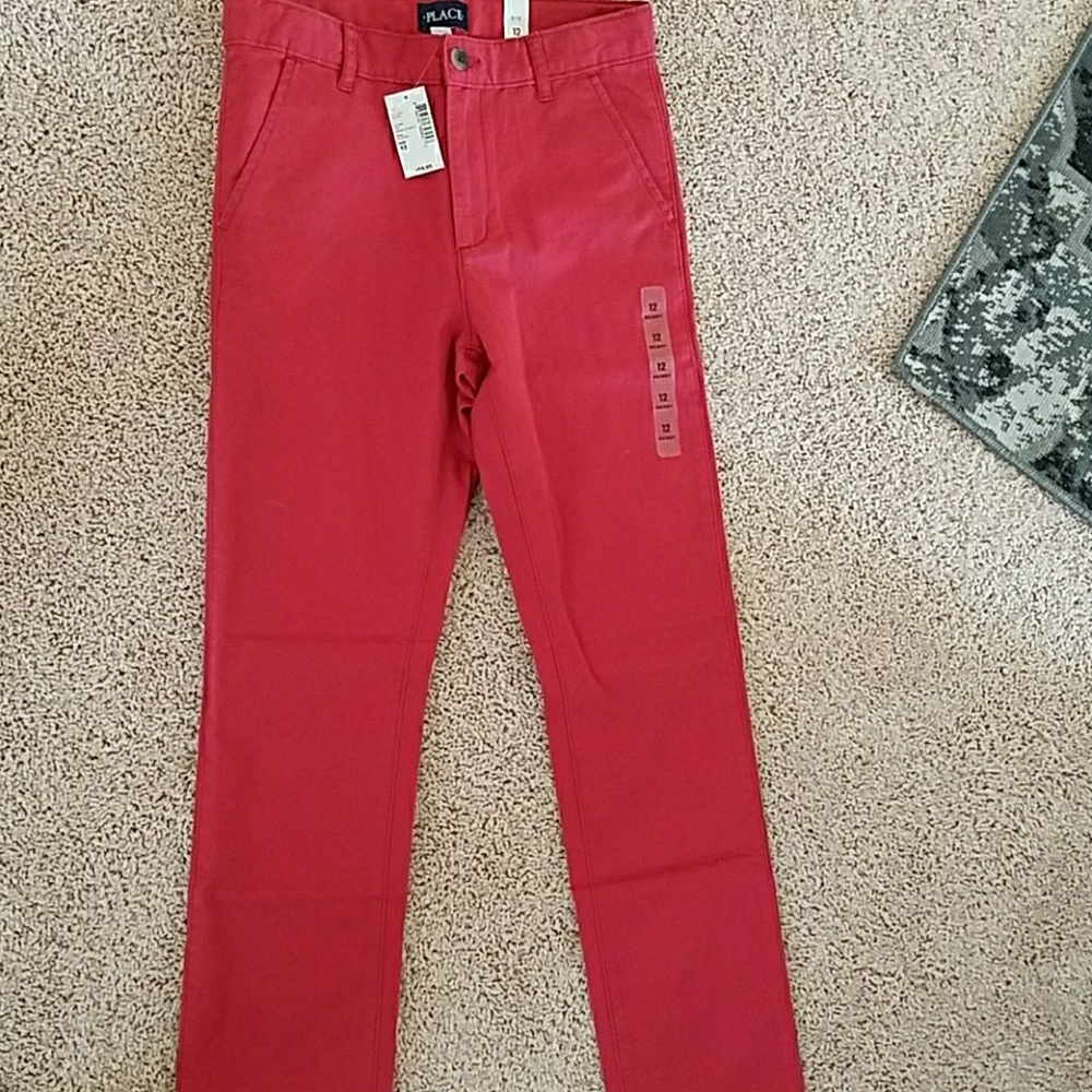 Boys skinny mild red khakis size 12